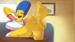  1girl edited feet feet_up foot_fetish legs marge_simpson nine9tiz sexy_feet simpsons yellow_skin 