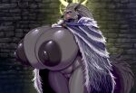 1girl ai_generated blaidd_(elden_ring) genderswap hyper_breasts wolf