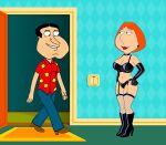  family_guy fishnet_stockings glenn_quagmire latex_boots latex_bra latex_gloves latex_panties lois_griffin ready_to_fuck 