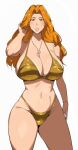 1girl big_breasts bikini bleach blonde_hair blue_eyes bubble_butt cleavage droctojuice horny inviting_to_sex matsumoto_rangiku pose rangiku_matsumoto standing swimsuit teasing thick_thighs