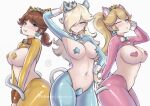 3girls breasts chascoby mario_(series) nintendo princess_daisy princess_peach princess_rosalina trio