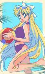 1girl adult_swim alluring ball beachball bikini bishoujo_senshi_sailor_moon bishoujo_senshi_sailor_moon_r bishoujo_senshi_sailor_moon_r_the_movie bishoujo_senshi_sailor_moon_s bishoujo_senshi_sailor_moon_s_the_movie bishoujo_senshi_sailor_moon_supers bishoujo_senshi_sailor_moon_supers_the_movie blonde_hair blue_eyes bow earrings high_res jewelry long_hair minako_aino sunglasses suzuki_(2red_moon3) swimsuit tankini toei_animation toonami very_long_hair white_bow