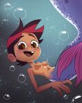 1girl areola dark_skin disney female graves_(artist) high_resolution luz_noceda merfolk mermaid monster_girl nipples nude solo solo_female tagme the_owl_house tomboy underwater