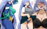 ass big_ass big_breasts bodysuit boku_no_hero_academia breasts cleavage female hadou_nejire hews_hack my_hero_academia nejire_hadou saliva school_girl school_uniform solo tongue