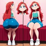 1girl ai_generated ass big_ass booty_shorts breasts chelsea_(ruby_gillman) disney fundoshilover101 huge_ass pixar ruby_gillman,_teenage_kraken