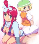  1boy 2girls apostle_(artist) ass bel_(pokemon) bianca_(pokemon) big_ass blonde_hair blue_eyes breasts buttjob creatures_(company) cum double_buttjob dress dress_shirt fuuro_(pokemon) game_freak green_eyes group_sex gym_leader hair hat headgear huge_ass huge_breasts humans_of_pokemon large_breasts multiple_girls nintendo panties penis pokemon pokemon_(anime) pokemon_(game) pokemon_black_2_&amp;_white_2 pokemon_black_and_white pokemon_bw pokemon_bw2 porkyman red_hair rubbing sitting sitting_on_person skyla_(pokemon) smile symmetry teeth threesome yellow_hair 