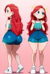 1girl ai_generated ass big_ass booty_shorts breasts chelsea_(ruby_gillman) disney fundoshilover101 huge_ass pixar ruby_gillman,_teenage_kraken