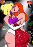 2_girls ass bare_shoulders big_ass big_breasts blonde_female blonde_hair breast_press breasts cleavage closed_eyes collarbone cool_world couple crossover disney dress duo elbow_gloves eyeshadow female/female female_only gloves holli_would huge_ass hugging jessica_rabbit kaywest kissing lips lipstick long_dress long_hair love makeup medium_breasts multiple_girls mutual_yuri neck orange_hair pink_lipstick purple_eyeshadow purple_gloves red_dress red_lipstick romantic romantic_couple short_hair side_slit sideboob standing straight_hair strapless strapless_dress thick_thighs thighs white_dress white_gloves who_framed_roger_rabbit yuri