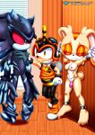 1girl 2boys bbmbbf bee charmy_bee cream_the_rabbit cumming female male mephiles_the_dark mobius_unleashed palcomix rabbit sega sonic_the_hedgehog_(series) torture vibrator