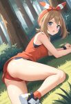  1girl 1girl ai_generated ass haruka_(pokemon) haruka_(pokemon)_(remake) may may_(pokemon) sexy sexy_pose 