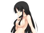 1girl black_hair blush breasts ikaruga_(senran_kagura) jambread long_hair looking_at_viewer nude open_mouth senran_kagura senran_kagura_(series) shiny shiny_skin solo