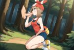 1girl 1girl ai_generated fellatio haruka_(pokemon) haruka_(pokemon)_(remake) may may_(pokemon) sexy sexy_body sexy_pose