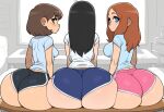 3_girls ai_generated ass big_ass big_breasts booty_shorts breasts dolphin_shorts dondorodan729 fundoshilover101 gigantic_ass huge_ass original original_character
