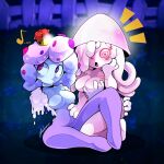 big_breasts crown dgrex2n grabbing_another's_breast grabbing_breasts hair_tentacles hat humanized looking_aside mushroom_girl mushroom_humanoid pink_body pink_skin plant_girl plants_vs_zombies purple_body purple_eyes purple_skin two-tone_skin two_tone_body white_body white_skin yuri