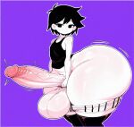 1boy 1femboy 2d 2d_(artwork) ai ai_generated aigooner19aught7 balls big_balls big_dick big_penis black_eyes black_hair black_thighhighs femboy giant_ass hyper_ass hyper_balls hyper_butt hyper_penis hyper_thighs omori omori_(character) pale pale-skinned_male penis solo_femboy solo_male thicc thick_thighs thighhighs white-skinned_male white_skin