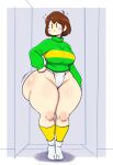 1girl ai_generated ass big_ass breasts chara_(undertale) fundoshi fundoshilover101 huge_ass tabi_socks undertale