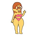 1girl 1girls bra glasses half_naked kindergarten_(game) kindergarten_3 ms._lovelett panties shortstack teacher thick_thighs underwear