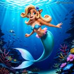 1girl activision ai ai_generated cartoolover coco_bandicoot crash_(series) female jscammie mermaid solo underwater