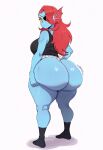 1girl ai_generated ass big_ass big_breasts breasts fundoshi fundoshilover101 huge_ass tabi_socks undertale undyne