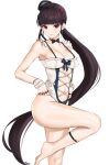  1girl 1girl 1girl alluring big_breasts black_hair brown_eyes chaesu cleavage eve_(stellar_blade) female_only fully_clothed looking_at_viewer ponytail revealing_clothes stellar_blade thighs 