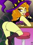 1_girl 1girl 2020 adagio_dazzle adagio_dazzle_(eg) ass bare_ass bare_shoulders bent_over boots bottomless corset equestria_girls female female_only friendship_is_magic halloween halloween_costume hat looking_at_viewer my_little_pony no_panties partially_clothed presenting_hindquarters pussy solo