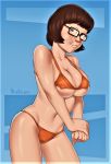 1_girl 1girl bespectacled bikini breasts cameltoe erect_nipples female female_human female_only glasses human mostly_nude nipple_slip scooby-doo solo thighs velma_dinkley