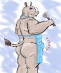 apron erection furry male rhino rhinoceros solo