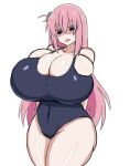  1girl big_breasts bocchi_the_rock! breasts female_only gotou_hitori huge_breasts kitsunemobo long_hair pink_hair solo_female swimsuit 