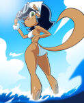  1girl anthro ass beach coolerinker inker_comics inkershike kitty_katswell swimsuit t.u.f.f._puppy white_bikini 