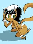  anthro coolerinker inker_comics inkershike kitty_katswell squatting sunglasses_on_head swimsuit t.u.f.f._puppy white_bikini 