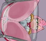 amy_rose erinaceinae_humanoid fanart from_below furry green_eyes hedgehog jollysart medium_breasts mobian_(species) pink_fur red_dress sega short_hair sonic_the_hedgehog_(series) video_game_character video_game_franchise white_gloves