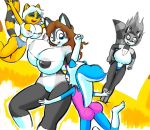 anthro areola ass big_breasts blue_eyes breasts brown_eyes cat closed_eyes erect_nipples feline female huge_breasts nipples norithics one_eye_closed panties skimpy smile tight_clothing underwear wardrobe_malfunction