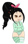 black_hair bluelimelight hazel_eyes panties smile vanellope_von_schweetz wreck-it_ralph