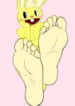 5_toes bunny crossed_feet cuddles cuddles_(htf) cyborg-steve edit feet foot_focus furry happy happy_tree_friends humanoid_feet inviting lagomorph leporid mammal mondo_media open_mouth presenting_feet rabbit rosy_cheeks soles toes yellow_fur