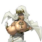 big_breasts bimbo breast_milk breasts dark-skinned_female dark_skin gigantic_breasts huge_breasts huge_nipples hyper_breasts ishizu_ishtar lactation large_breasts milk nipple_piercing nipples piercing topless yu-gi-oh! yu-gi-oh!_duel_links yu-gi-oh!_duel_monsters