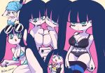  6girls areola areola_slip big_breasts big_breasts black_bra black_panties bow_bra bow_panties bra breasts breasts_to_breasts breasts_together inker_comics inkershike lingerie panties panty_&amp;_stocking_with_garterbelt picot_trim picot_trim_bra picot_trim_panties pink_skin purple_hair stocking_anarchy stockings striped_swimsuit swimsuit towel towel_around_waist towel_on_head twitter_username two-tone_hair underwear 