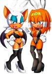  bbmbbf big_breasts blush bra bunny_ears bunnysuit cameltoe erect_nipples eyeshadow headband high_heels horny lipstick looking_at_viewer makeup mobius_unleashed orange_fur palcomix panties pietros_secret_club rouge_the_bat sega sega sonic_the_hedgehog_(series) tikal_the_echidna white_fur 