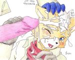 after_sex blue_eyes blush cum cum_in_mouth cum_on_face cumshot cute falco_lombardi fellatio fox_mccloud furry glans gloves hair handjob kneeling korean_text nintendo oral oral_sex orgasm penis scarf sex star_fox tan_fur text togepi1125_(artist) translation_request video_games