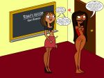  armbinder black_eyes breasts brown_hair brown_skin cartoon_network courtney_(tdi) dark-skinned_female flashlight237 freckles hourglass_figure latina navel nude pussy ring_gag short_hair text thick_ass thick_legs thick_thighs total_drama_island 