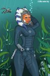 1girl 2boys ahsoka_tano artist_name breast_outline bubbles caption cartoon_network clone_scuba_trooper clone_trooper clone_wars color cptn_xxx disney diving_gear diving_mask diving_suit female fish jedi jedi_padawan male ocean ocean_background star_wars star_wars:_the_clone_wars the_clone_wars:_season_four togruta underwater