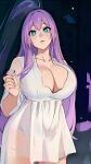  1girl 1girl ai_generated athena_(saint_seiya) big_breasts breasts breasts_focus dress fat_breasts female_focus female_only knights_of_the_zodiac long_hair purple_hair saint_seiya saori_kido shounen_jump transparent_dress white_dress wide_hips 