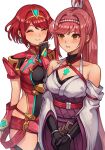 20060715 2_girls absurd_res alluring bare_shoulders cleavage family glimmer_(xenoblade) high_res long_hair looking_at_viewer medium_breasts milf mother_&amp;_daughter multiple_girls pyra red_eyes red_hair short_hair simple_background swept_bangs white_background xenoblade_(series) xenoblade_chronicles_2 xenoblade_chronicles_3 xenoblade_chronicles_3:_future_redeemed