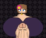  bearalpha_r34_fan beat_banger blue_eyes brown_hair flower futanari heart horny_futa huge_penis hyper_breasts jenny_belle jenny_mod minecraft purple_shirt tagme 