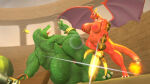 1girl 3d_(artwork) accessory anthro ass big_breasts breasts charizard charizard_(pokemon) crocodilian crown digital_media_(artwork) dominant dominant_female donkey_kong_(series) duo female_charizard female_k_rool fight furgonomics generation_1_pokemon genitals gun headgear huge_breasts jewelry k_rool kremling licking licking_lips male melee_weapon membrane_(anatomy) membranous_wings nintendo nipples nude pokemon pokemon_(species) polearm pussy ranged_weapon reptile ring scalie smile source_filmmaker spear tail tail_accessory tail_jewelry tail_ring thick_thighs tigura tongue tongue_out weapon wings