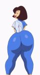  1girl 2d 2d_(artwork) 2d_animation 2d_artwork blue_pants brown_eyes brown_hair bubble_ass bubble_butt chun-li_(cosplay) gif light-skinned_female milf shake shaking shaking_ass shaking_butt short_hair smile the_proud_family trudy_proud 