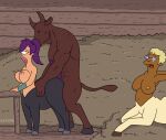 1boy 20th_century_fox 20th_century_studios 2girls animated anthro anthro_on_taur anthro_penetrating barn blonde_hair bovid bovine breasts centaur comedy_central crossgender cyclops disney equid equid_taur equine european_mythology eyewear female female_penetrated forced from_behind_position futurama genitals gif glasses greek_mythology group hair hayloft hermes_conrad hooves human_torso humanoid_taur interspecies leegola male male/female male_on_taur mammal mammal_taur minotaur multicolored_body mythology nipples nude_male open_mouth penetration penis ponytail purple_hair rape sex short_playtime tan_body taur taur_penetrated trio turanga_leela two_tone_body vylfgor wood