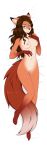  1girl big_ass big_breasts brown_feet brown_hair cute dakimakura fluffy_tail fox long_ears long_hair orange_skin posing seductive taifun_riders 