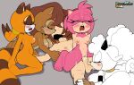  amy_rose anthro archie_comics bottomless_female breasts brown_body brown_fur chipmunk erinaceinae_humanoid eulipotyphlan fanart furry green_eyes ground_squirrel group_sex hedgehog lanolin_the_sheep mammal marine_the_raccoon medium_breasts mobian_(species) multicolored_fur navel pepamintop pink_fur raccoon raccoon_ears raccoon_girl raccoon_tail red_dress red_hair rodent sally_acorn sciurid sega short_hair solo sonic_the_hedgehog_(archie) sonic_the_hedgehog_(comics) sonic_the_hedgehog_(series) tan_body tan_fur thick_thighs thigh_gap topwear vest video_game_character video_game_franchise white_gloves yuri 