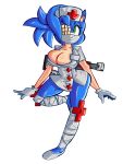 anthro big_breasts blue_hair breasts cleavage cosplay crossgender cuisine eye_patch eyewear female green_eyes hair hedgehog holidays nurse sega skullgirls sonic_(series) sonic_the_hedgehog valentine_(character)