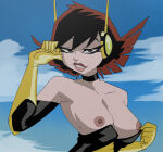 1girl avengers blue_eyes breasts breasts_out brown_hair coolerinker female_only human human_only inker_comics inkershike janet_van_dyne light-skinned_female light_skin marvel medium_breasts nipples superheroine the_avengers:_earth&#039;s_mightiest_heroes the_wasp wasp_(earth&#039;s_mightiest_heroes) wasp_(marvel)